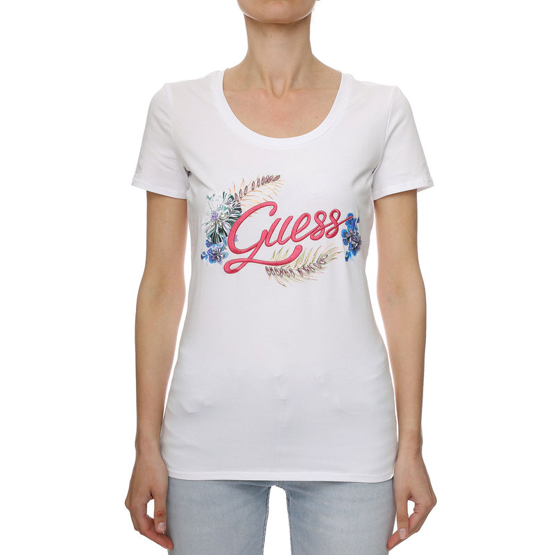 Ženska majica Guess Ss Rn Embellish Logo Tee