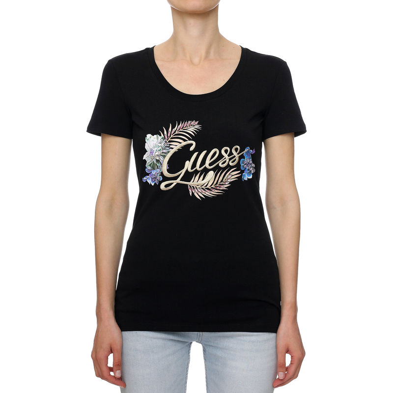 Ženska majica Guess SS RN EMBELLISH LOGO TEE