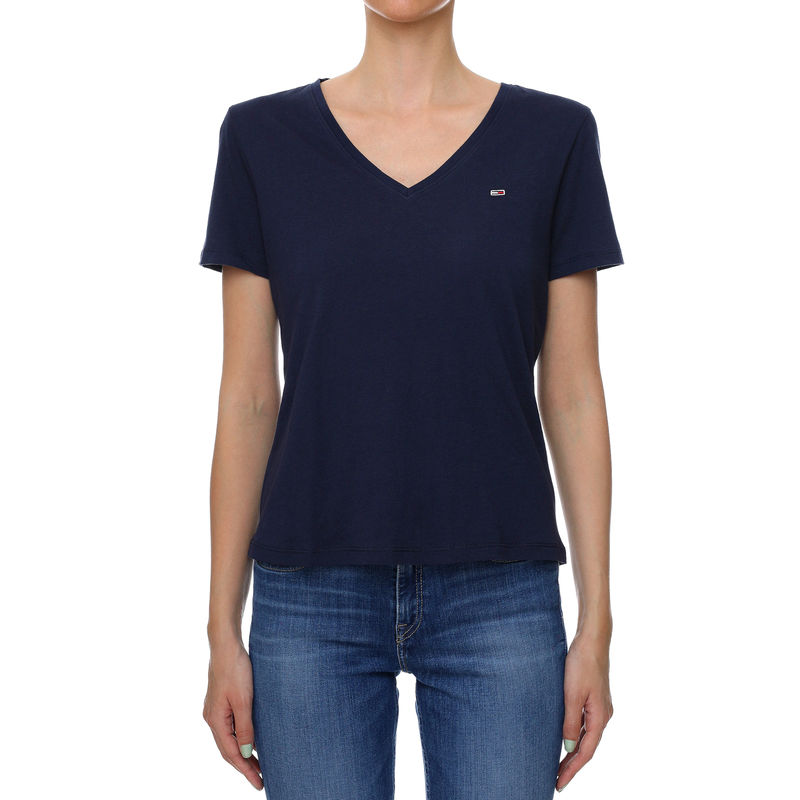 Ženska majica Tommy Hilfiger SLIM SOFT V NECK TEE