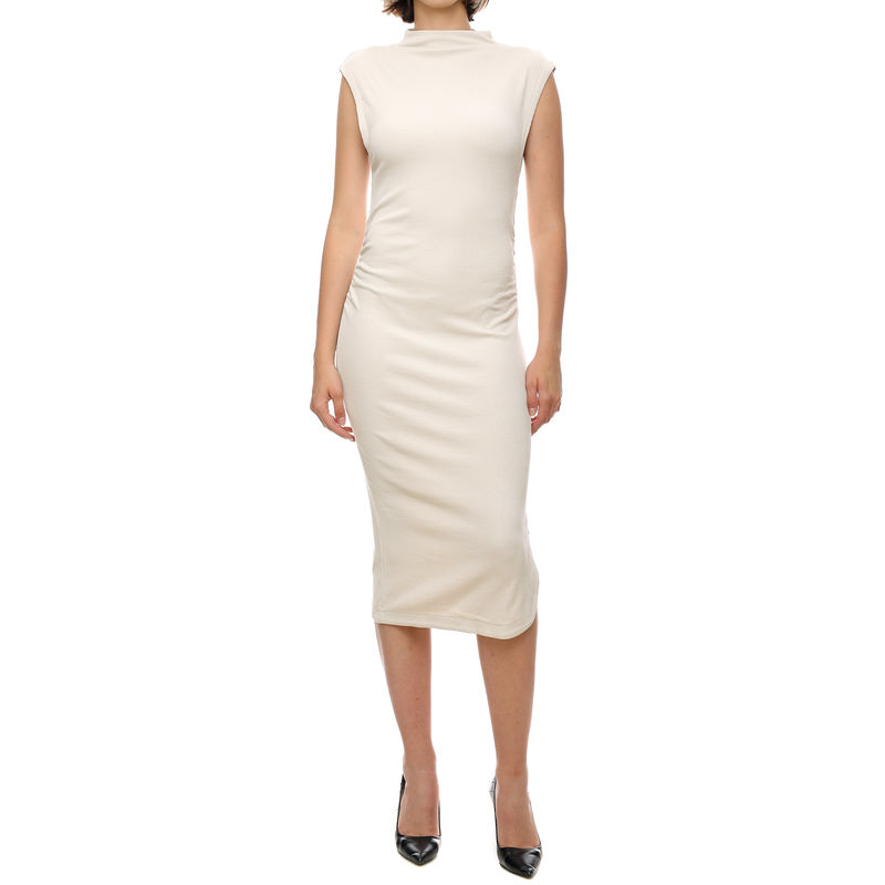 Ženska haljina Calvin Klein TAB RIB MOCK NECK LONG DRESS