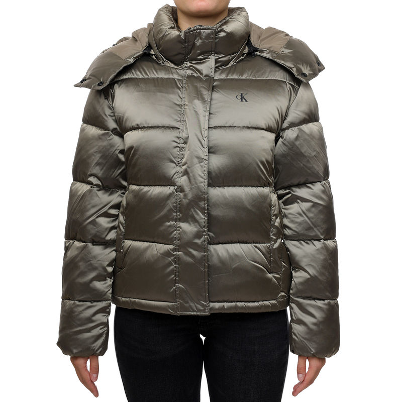 Ženska jakna Calvin Klein SHINY MONOLOGO ND SHORT PUFFER