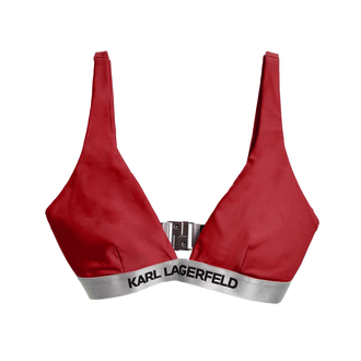 Ženski kupaći Karl Lagerfeld logo triangle top w/ elastic